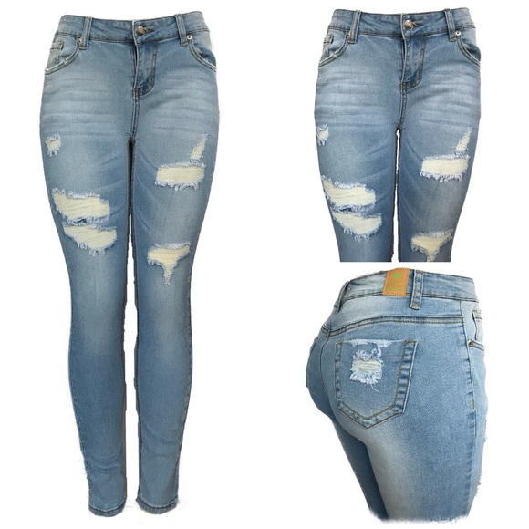 light wash ripped jeans womens